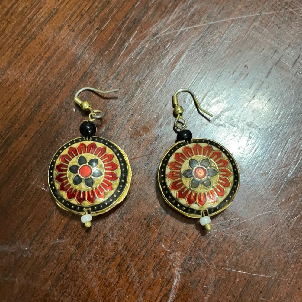 Custom floral pattern earrings